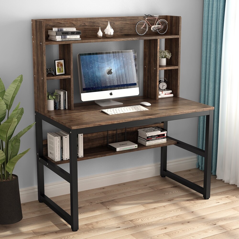Shop Computer Desk With Hutch Writing Desk With Storage Shelves