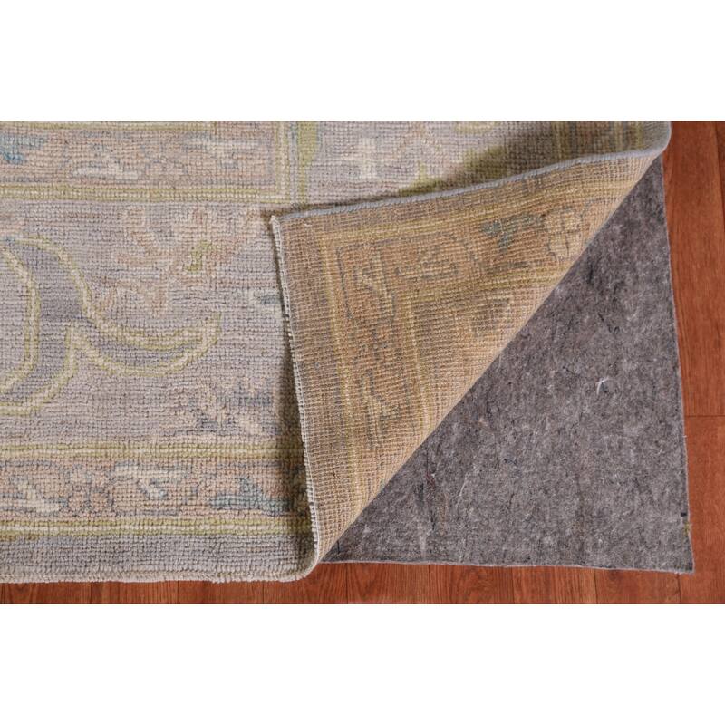 Hand Knotted Oriental 100% Wool Carpet Transitional All-Over Greys & Charcoal Oushak Area Rug - 9' 10'' X 8' 1''