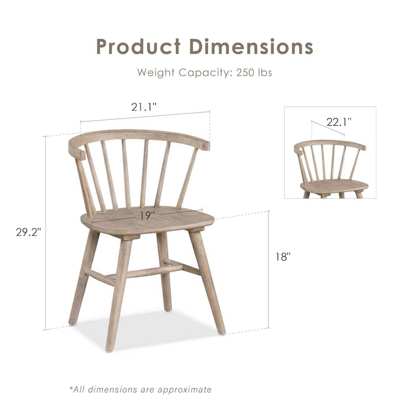 Furniture of America Galgary Mid-Century Modern Rounded Spindle Back Wood Dining Chairs (Set of 2)