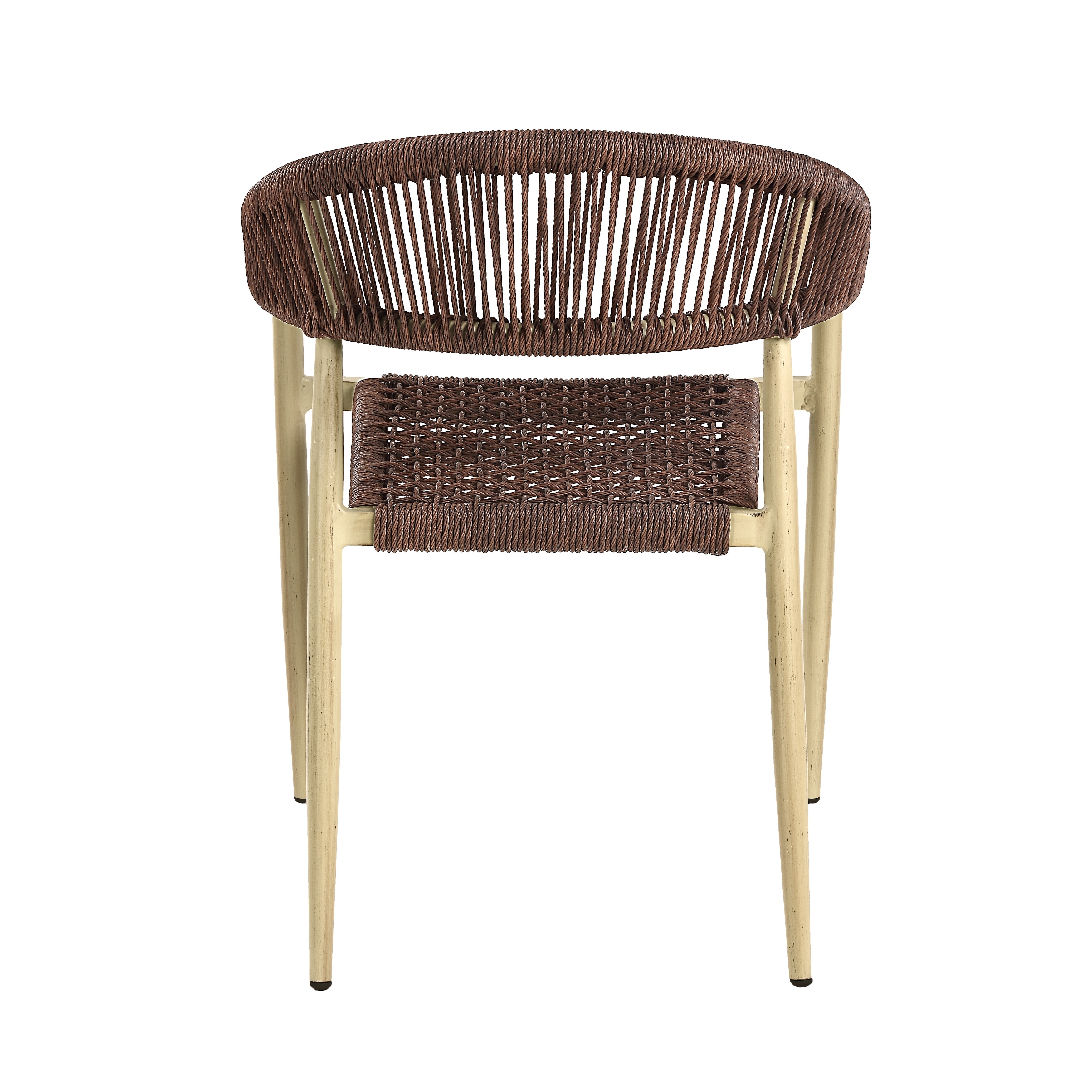Holcomb Modern Wicker Rope Curved Patio Dining Arm Chair by - Picture 24 of 30