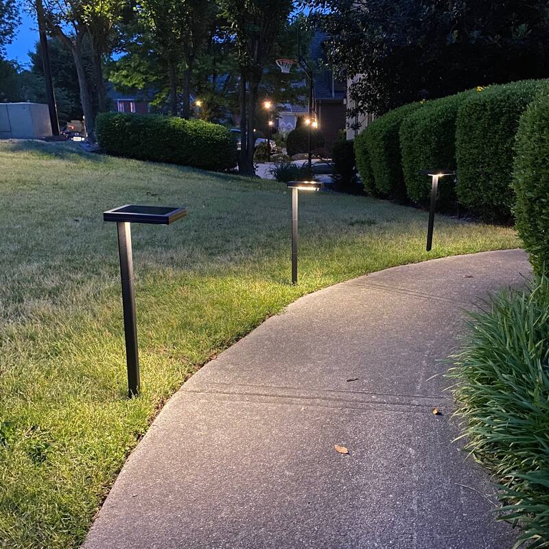 80 Lumen Contemporary Square Solar Outdoor Path Light