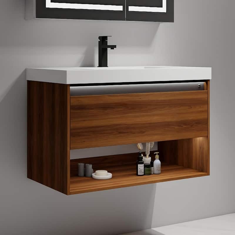 Blossom Bergen Wall Mounted Floating Bathroom Vanity with Sink
