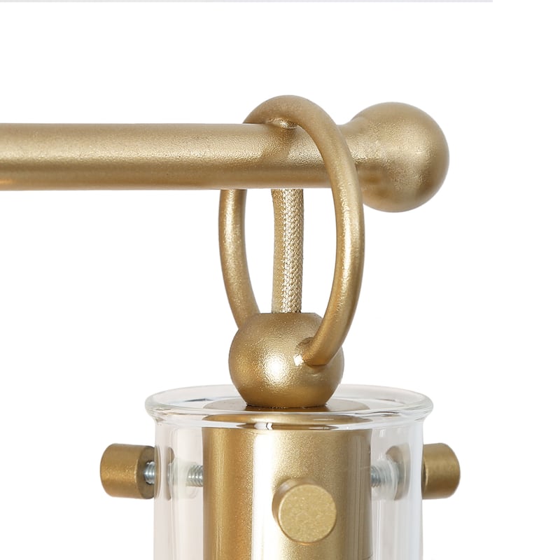 Carson Carrington Modern Gold 2-Light Bathroom Vanity Lights Clear Glass Wall Sconces - L14"xW4.5"xH8"