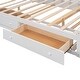 preview thumbnail 14 of 13, Queen Size Wooden Bed with Trundle, Cabinet, and Sockets, White