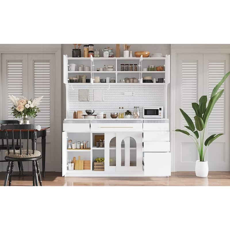 Large Coffee Bar Storage Cabinet