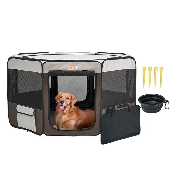 VEVOR Foldable Pet Playpen with Storage bag for Indoor Outdoor Travel Camping