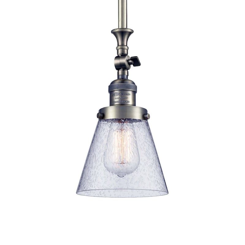 Innovations Lighting Small Cone 6" Wide Adjustable Mini Pendant - Antique Brass / Seedy