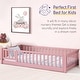 preview thumbnail 75 of 78, Twin/Full/Queen Size Floor Bed with Safety Guardrails, Toddler Floor Bed for Girls and Boys