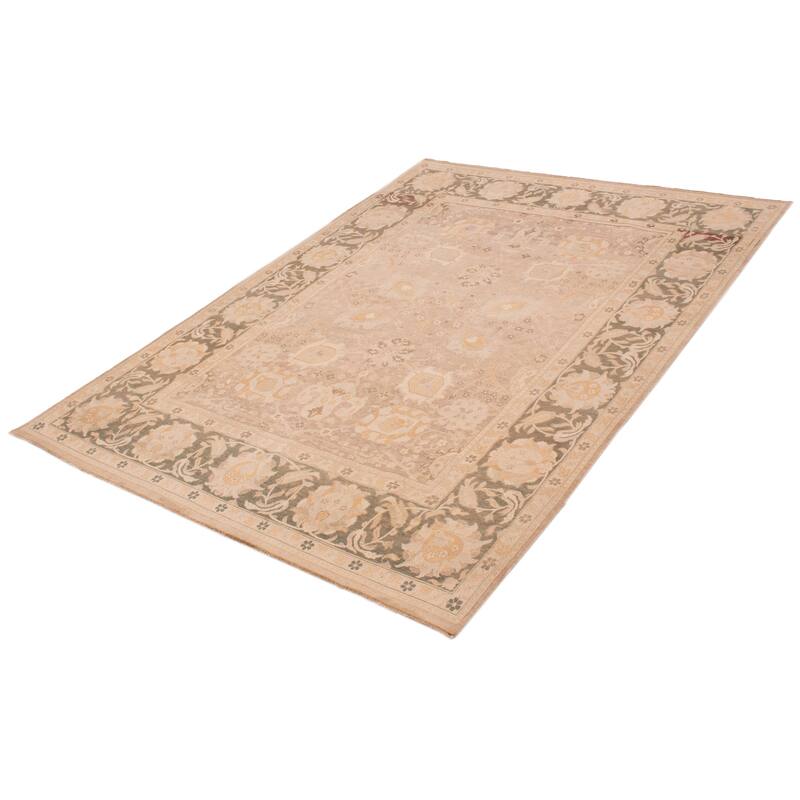 ECARPETGALLERY Hand-knotted Peshawar Finest Tan Wool Rug - 7'9 x 10'6
