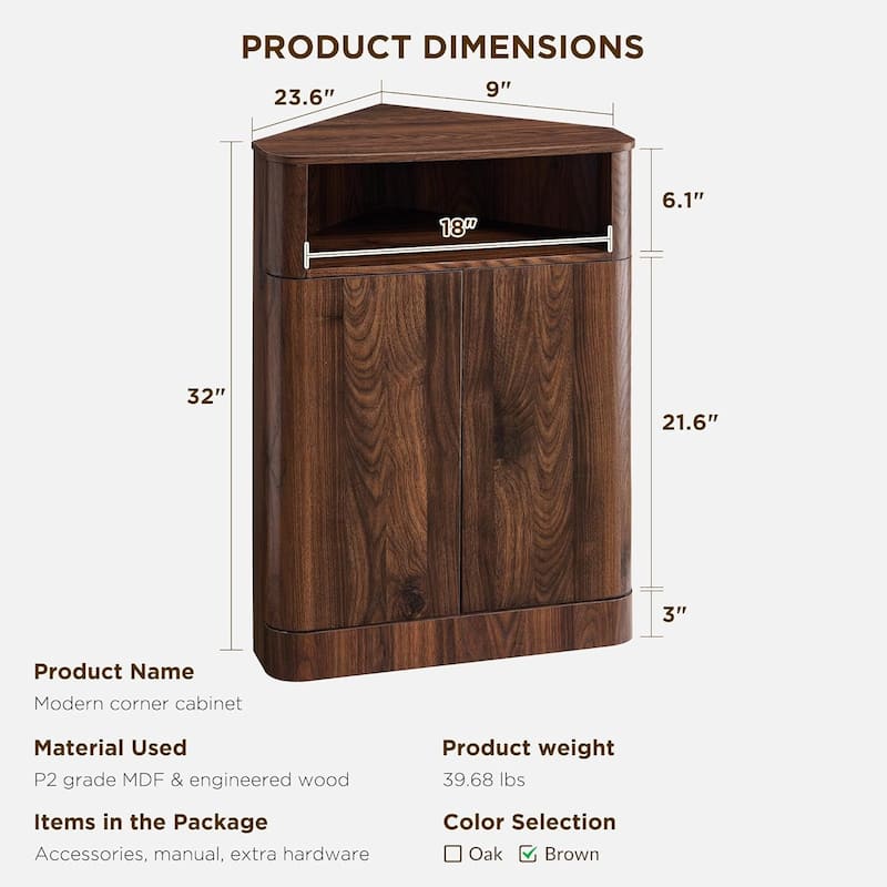 Modern Corner Cabinet,Storage Cabinet for Bathroom,Living Room,Kitchen