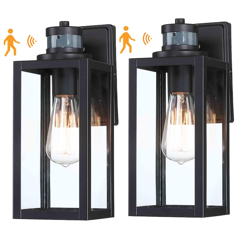 2Pack-1 Light Outdoor Wall Light Motion Sensor - 5"x6.61"x12.64" - 5"x6.61"x12.64"