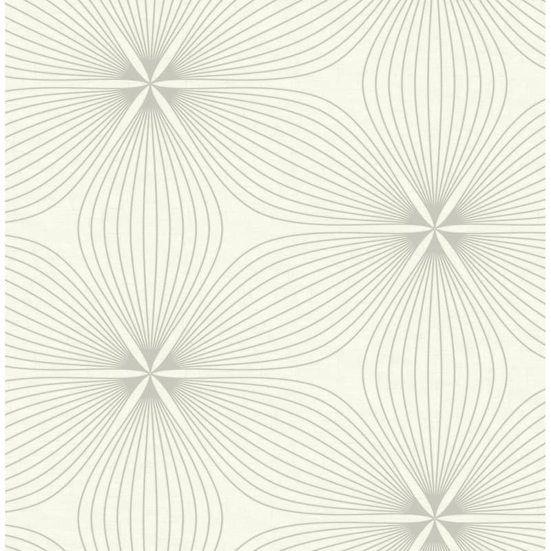 Seabrook Designs Starburst Stroke Unpasted Wallpaper - 20.5 in. W x 33 ft. L - Grey & White