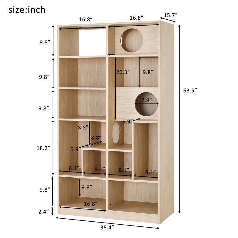 Furniture Style Cat Bookcase Cat Tree Shelves for Living Room