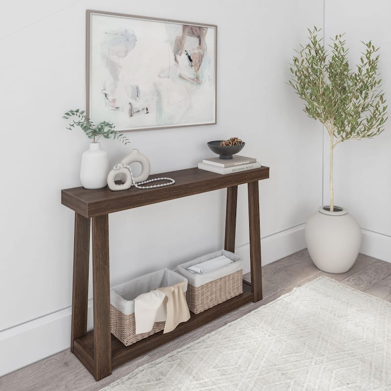 Plank and Beam Classic Console Table with Shelf - 46" - Walnut