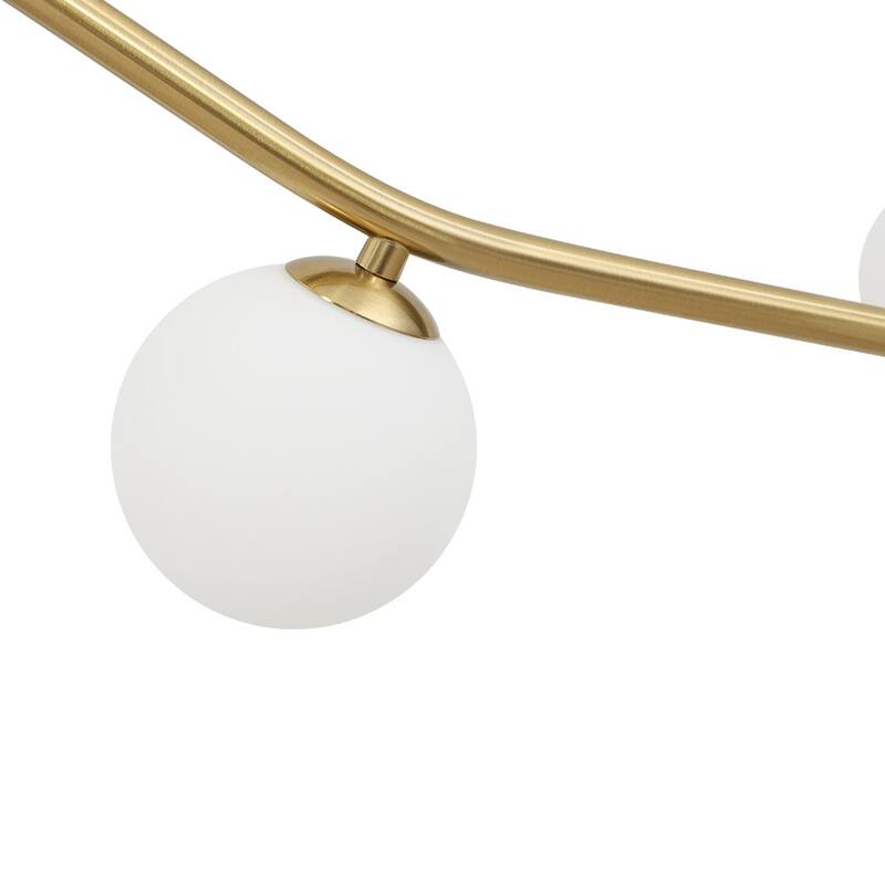 8-Light Frosted Glass Bubble Wavy Linear Island Pendant 61in