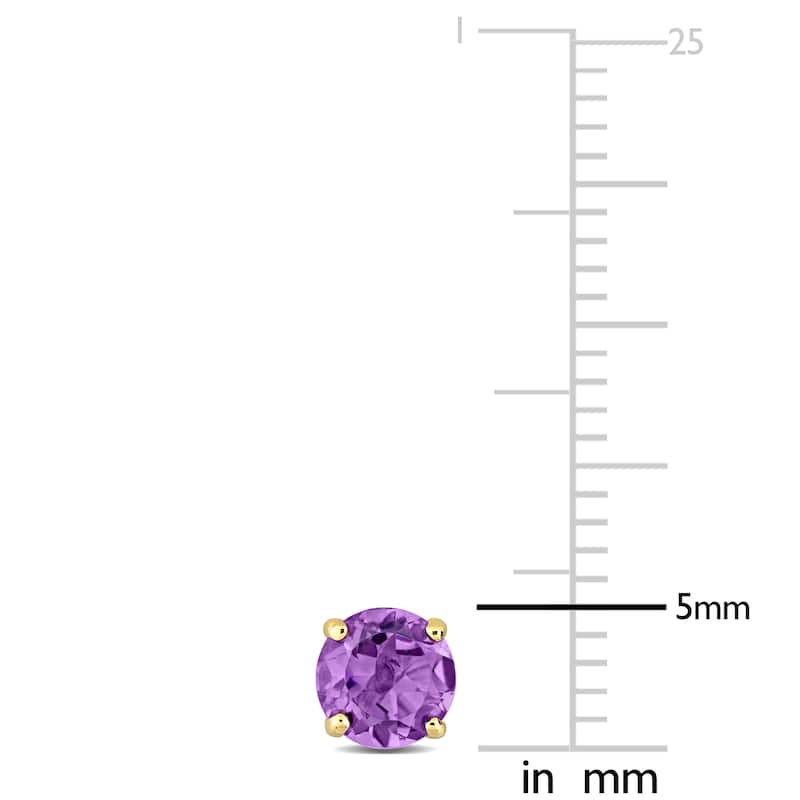Miadora Amethyst Solitaire Stud Earrings in 14k Yellow Gold