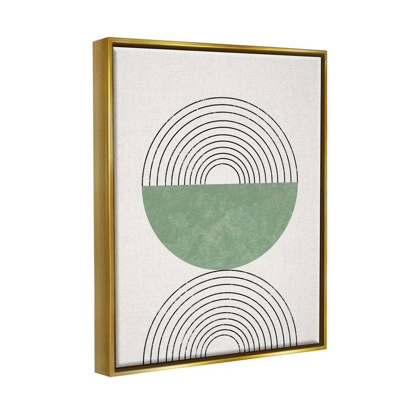 Stupell Abstract Geometric Circular Study Curved Art Deco Floater Frame - Beige