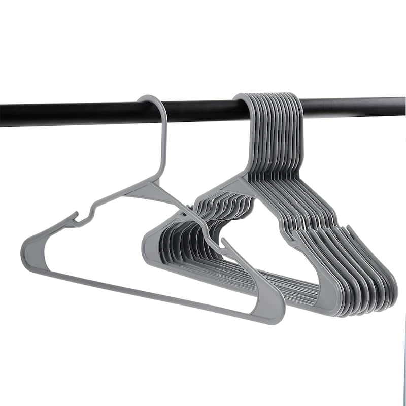 Javlergo 25/50 Pack Plastic Hanger, Space Saving Sturdy Heavy Duty Clothing Notched Hangers