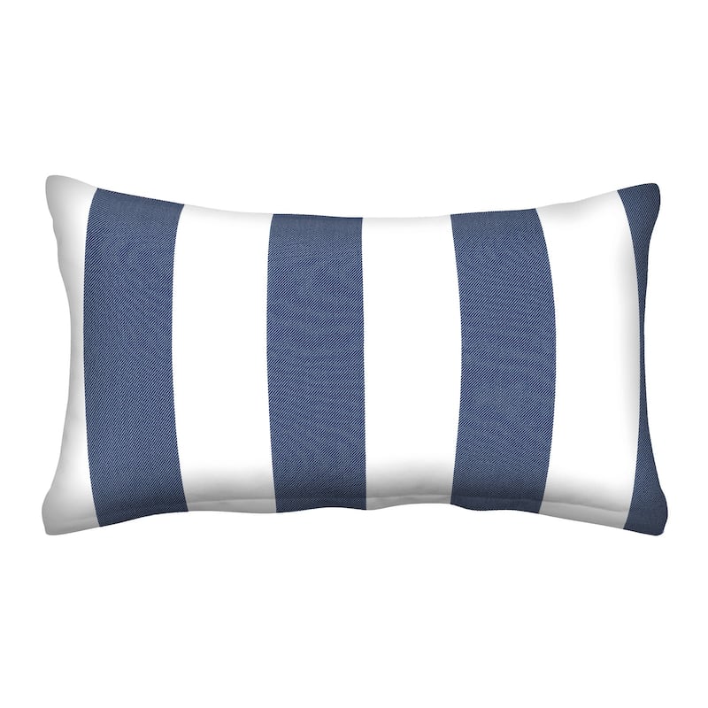 Textured Lumbar Toss Pillow (2-Pack) - 21" wide x 12" tall x 6" thick - Navy & White
