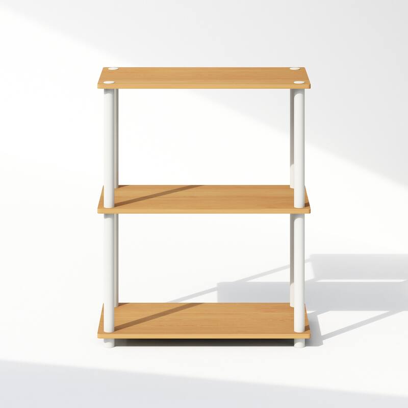 23.6 in. Tall Beech Wood 3-Shelf Bookcase