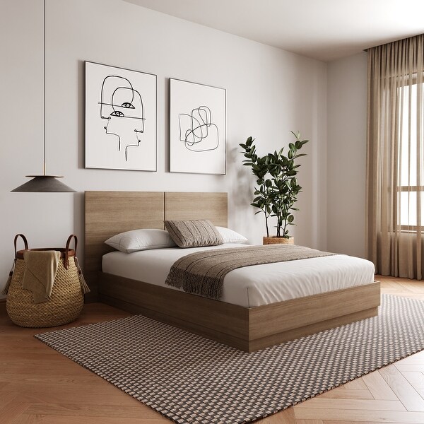 Milan wingback upholstered platform bed hotsell