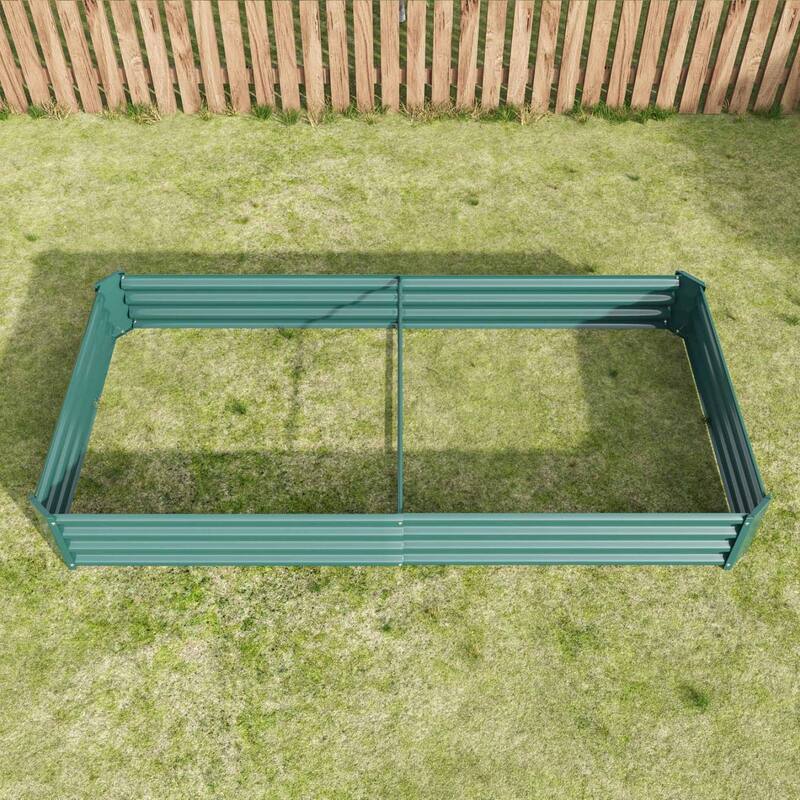 Large Galvanized Metal Raised Garden Bed Open Bottom Rust-Resistant