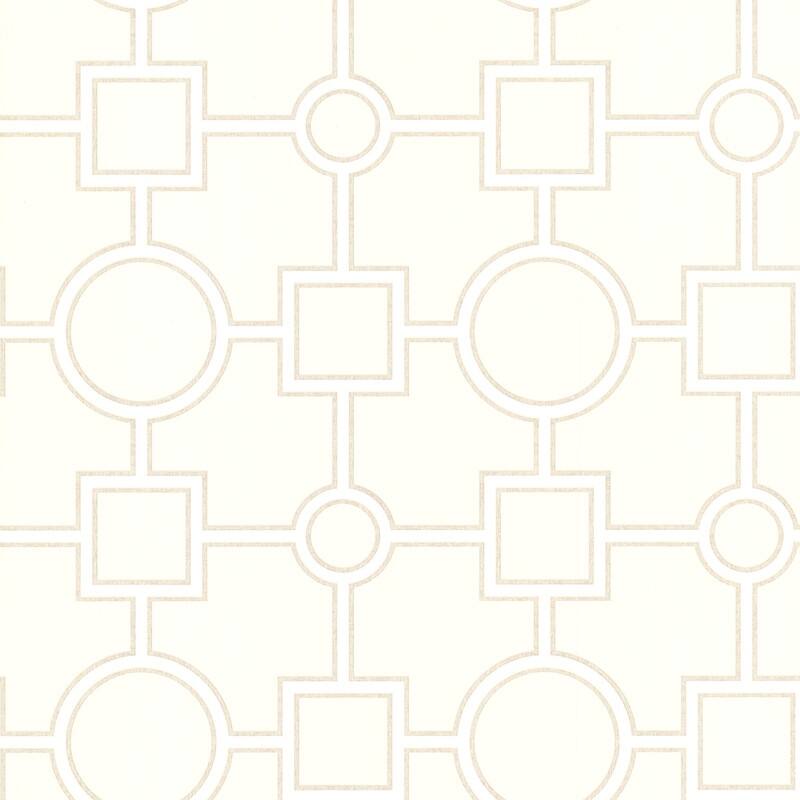 Brewster Geometric Beige Geovine Wallpaper - 20.5in x 396in x 0.025in