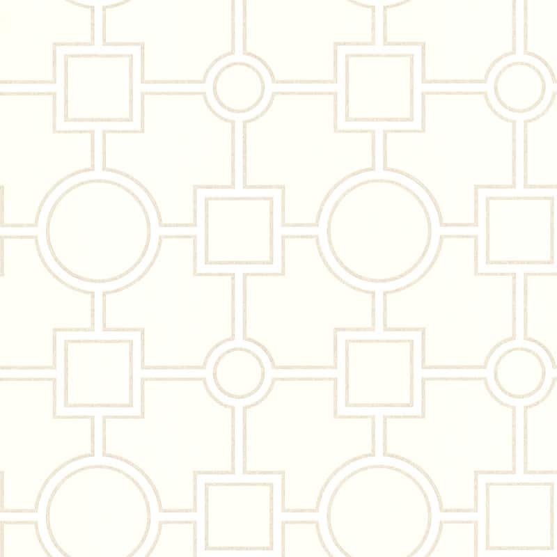 Brewster Geometric Beige Geovine Wallpaper - 20.5in x 396in x 0.025in