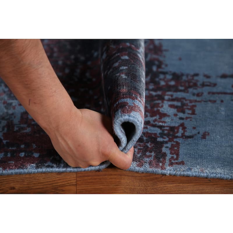 All-Over Abstract Modern Area Rug Handmade Wool Carpet - 4'5"x 6'7"