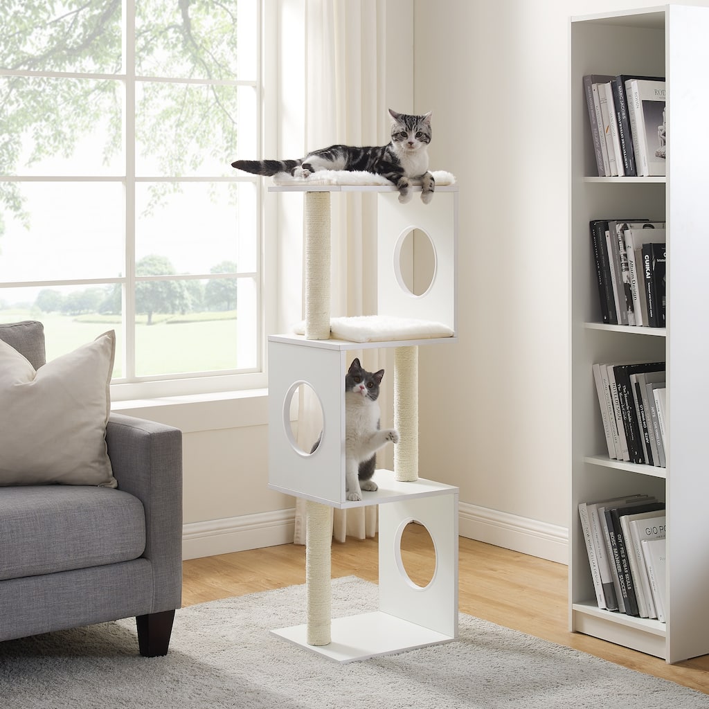 Sam's Pets Sheree 50" White Cat Tree