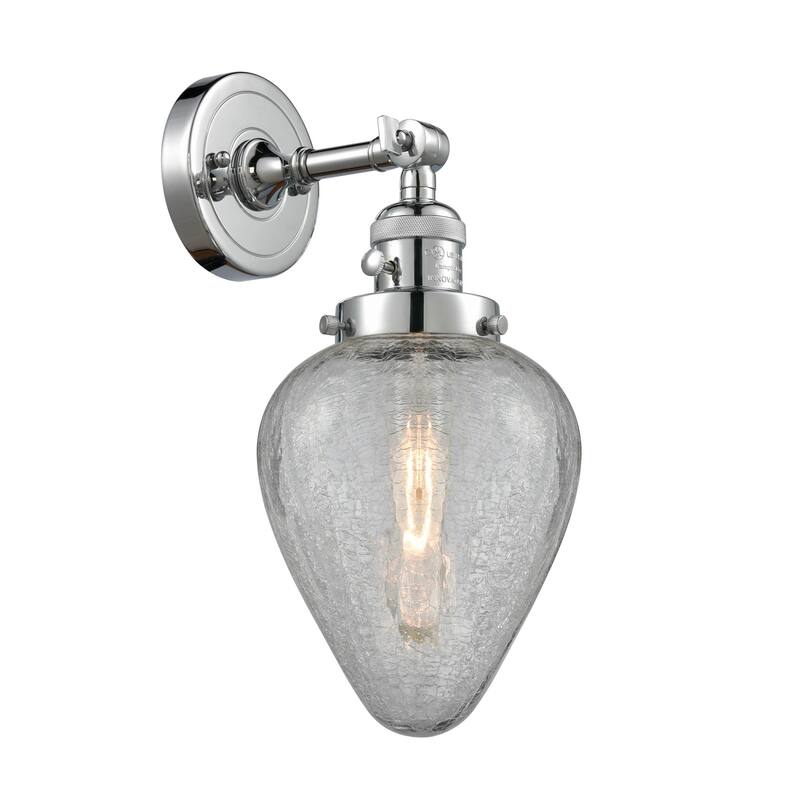 Innovations Lighting Geneseo Single Light 14" Tall Bathroom Sconce - Polished Chrome / Clear Crackle