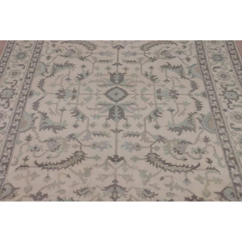 All-Over Floral Oushak Oriental Area Rug Handmade Wool Carpet - 7'11" x 10'0"