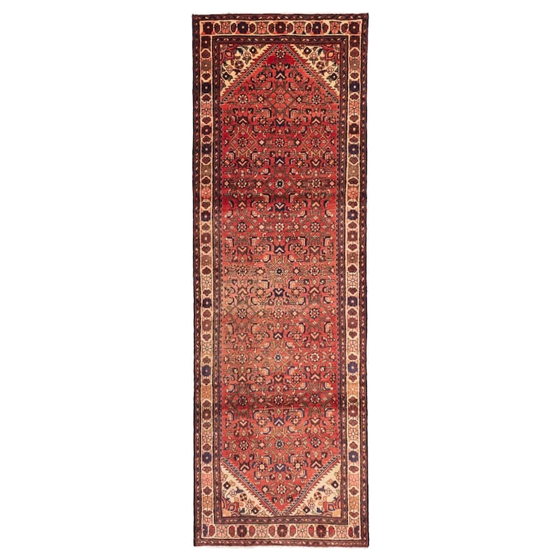 ECARPETGALLERY Hand-knotted Andelz Red Wool Rug - 3'4 x 10'2