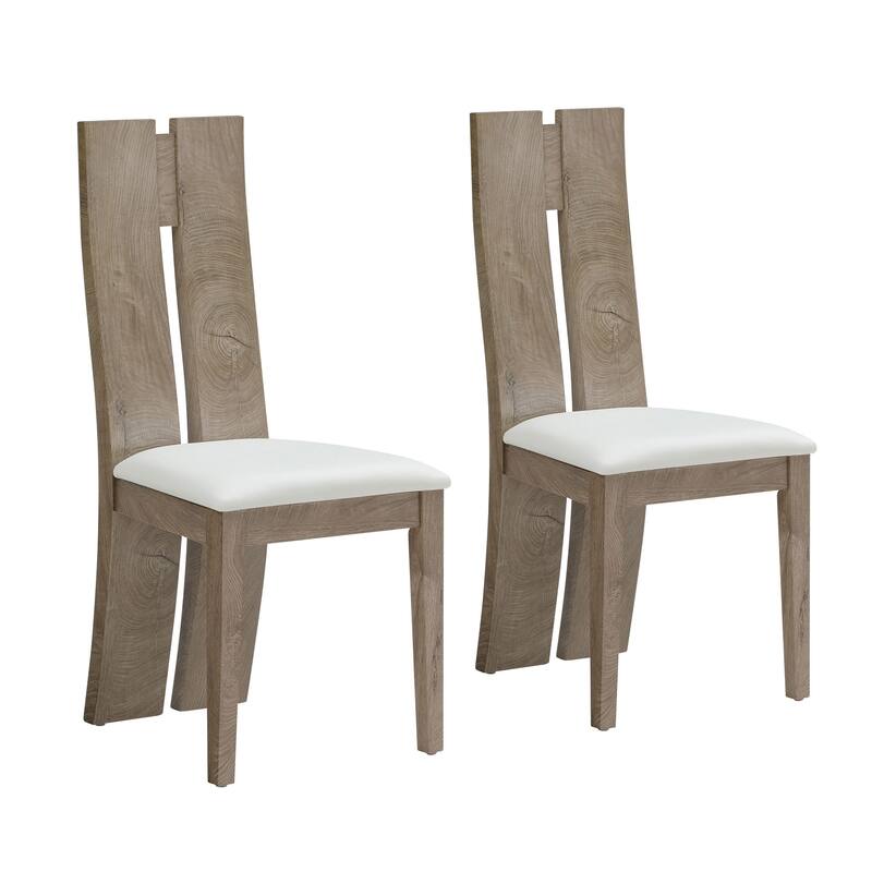 Set of 2 PU Upholstered Armless High Back Dining Chairs