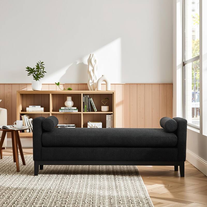 Homy Casa Upholstered Bench with Pillows, Wooden, Entry Living