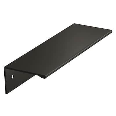 Edge Pull 3-3/4 in (96 mm) Center-to-Center Flat Black Cabinet Pull - 3.75