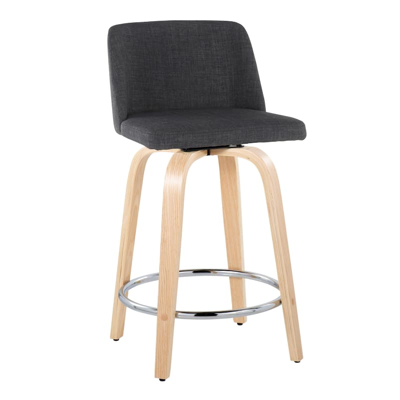 Carson Carrington Vallberga 24" Counter Stool with Natural Wood Base (Set of 2)