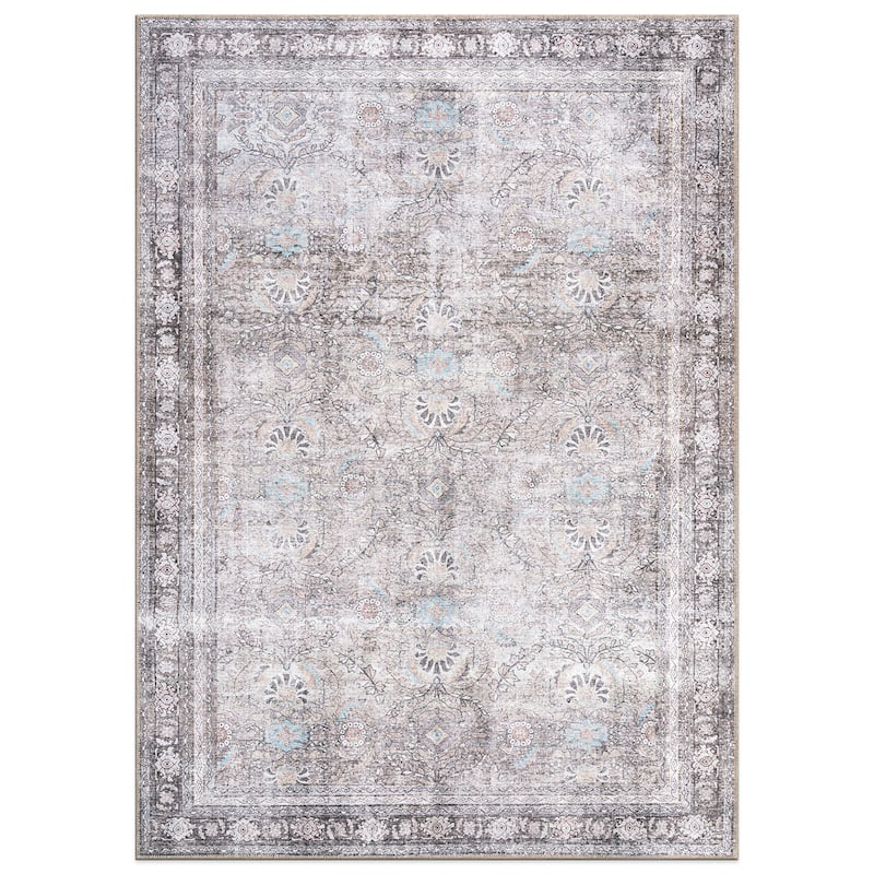 World Rug Gallery Vintage Inspired Machine Washable Non Slip Area Rug