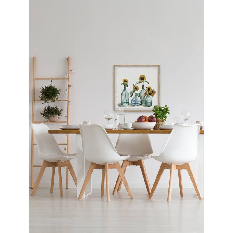 Sunflowers in Blue Vase Framed Wall Art, Floral Delight - A Blooming Accent for Your Living Space