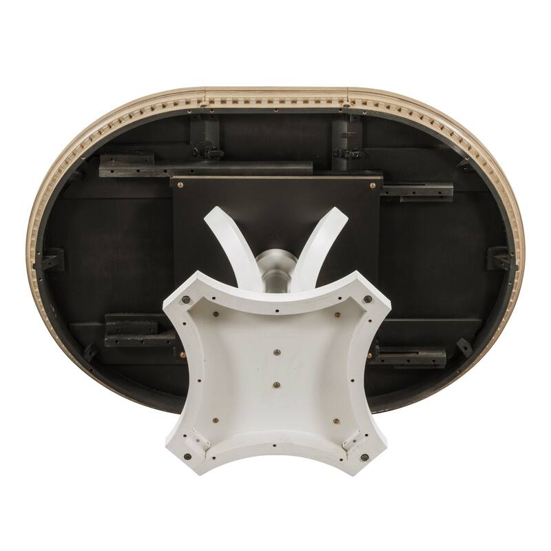 Vintage Style 5piece Dining Set, Extendable Round Dining Table, 4