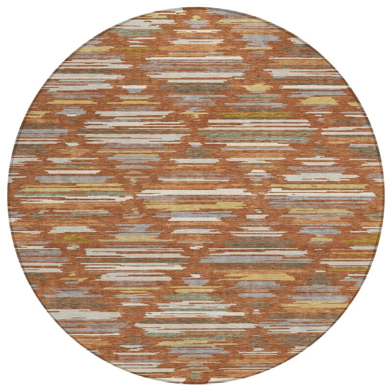 Machine Washable Indoor/ Outdoor Modern Trellis Chantille Rug