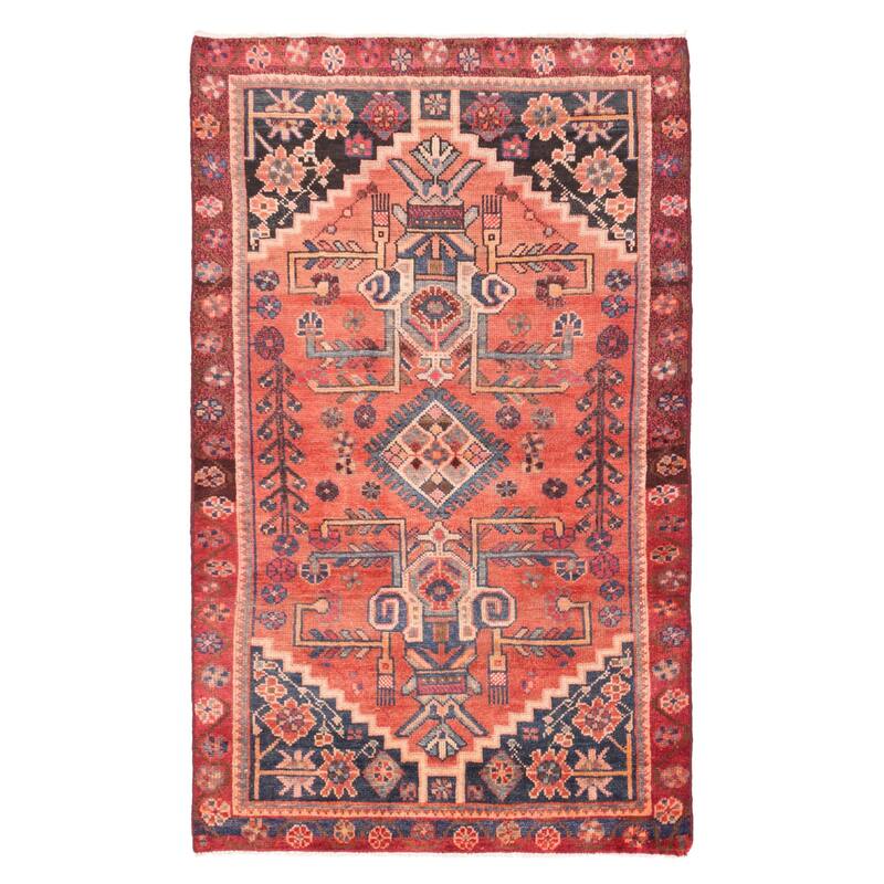 ECARPETGALLERY Hand-knotted Melis Vintage Light Red Wool Rug - 4'5 x 7'3