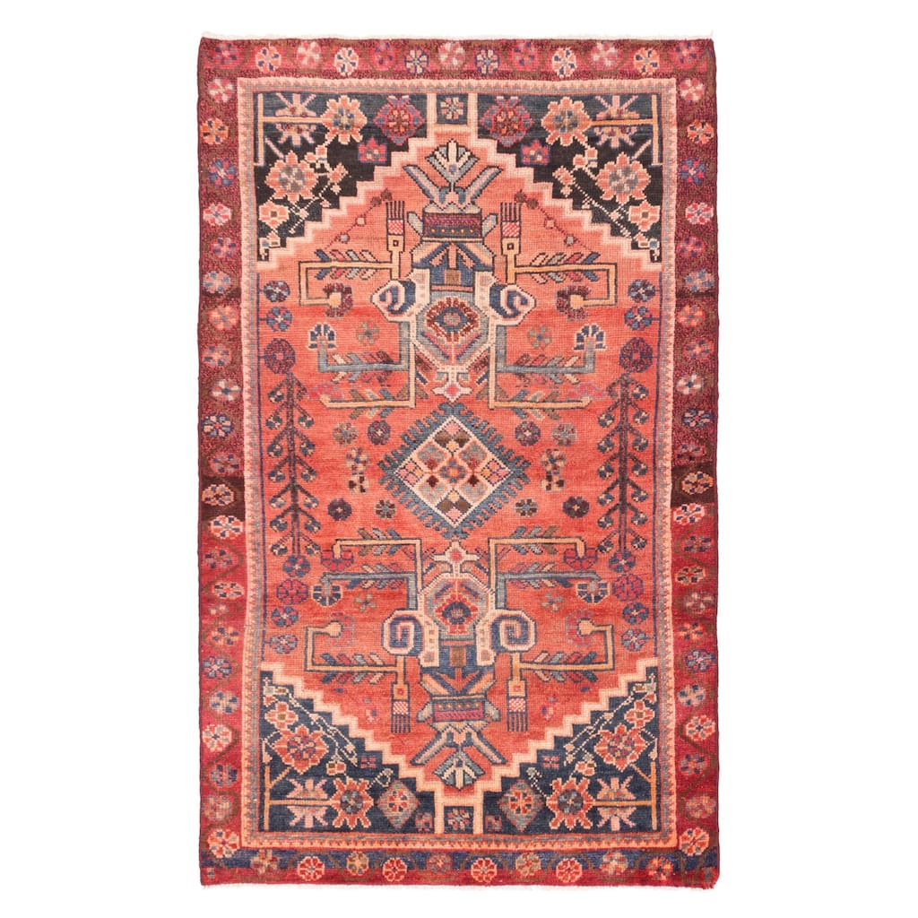ECARPETGALLERY Hand-knotted Melis Vintage Light Red Wool Rug - 4'5 x 7'3