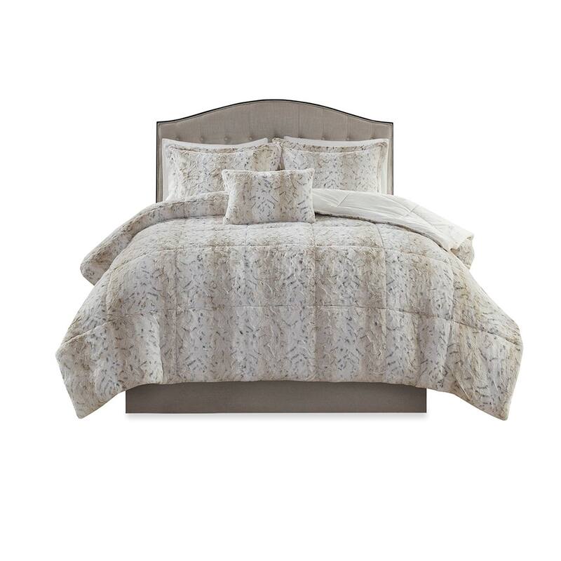 King 4PC Faux Fur Comforter Set