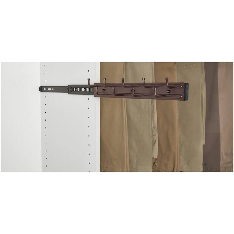 Rev-A-Shelf BRC Series 12 Inch Pull Out Belt and Tie Rack with 9 Hooks
