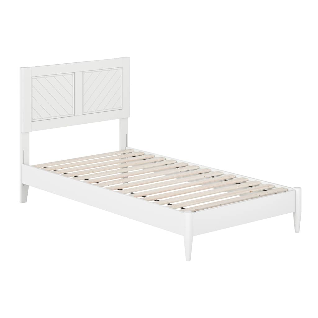 Berkshire Twin Solid Wood Low Profile Platform Bed in White
