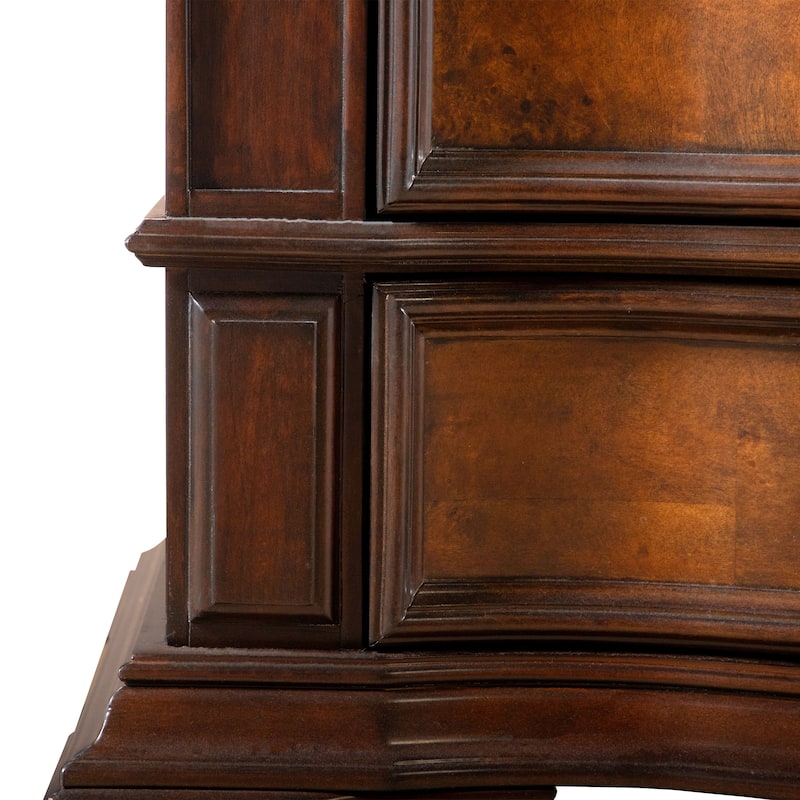 Furniture of America Cresswell Traditional Dark Cherry and Oak Stone Top 3-Drawer Nightstand