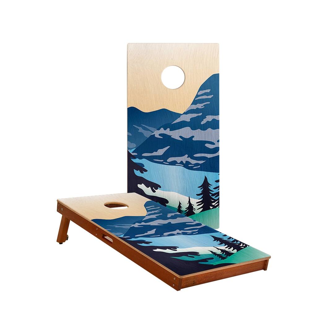 Glacier National Park Solid Mahogany All-Weather Cornhole Boards