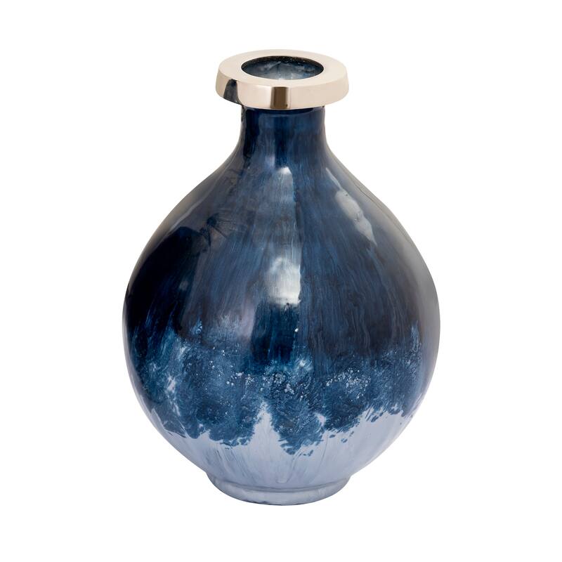 Elk Home Bahama Blue Glass Transitional 8 Inch Wide Vase