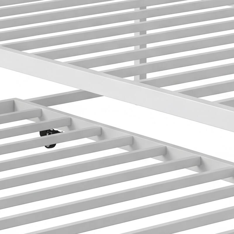 Moasis Twin Daybed with Pull Out Trundle, Metal Trundle Bed